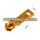 Dull Gold Zinc Alloy Custom Metal Zipper Pull For Handbags